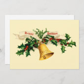 Bell, Mistletoe & Holly Feestdagenkaart (Voorkant / Achterkant)