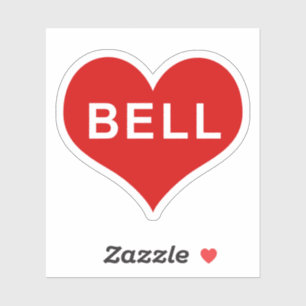 BELL NAAM Rood Liefde Hart Vinyl Sticker