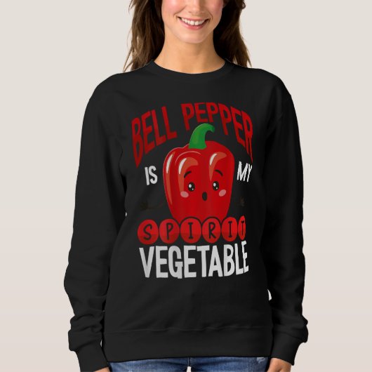 Bell Pepper Is My Spirit Vegetable Backprint Veget Trui (Voorkant)