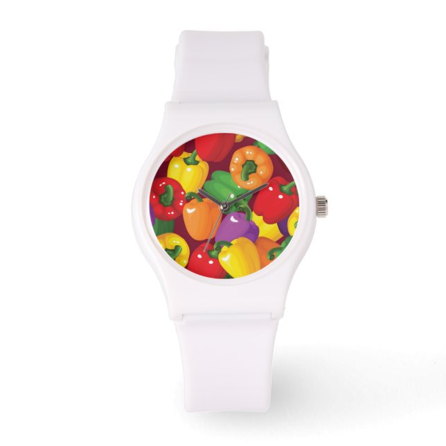 Bell Pepper Patroon Horloge (Voorkant)