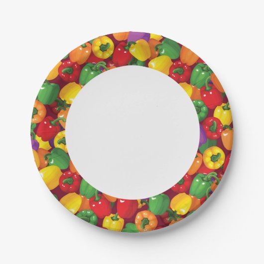 Bell Pepper Patroon Papieren Bordje (Voorkant)