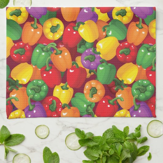 Bell Pepper Patroon Theedoek (Gevouwen)