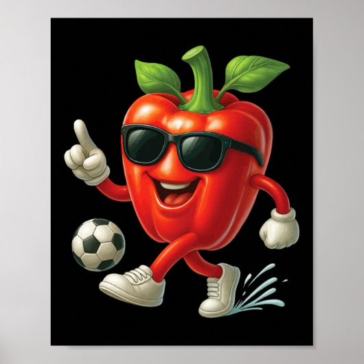 Bell Pepper Soccer  Poster (Voorkant)