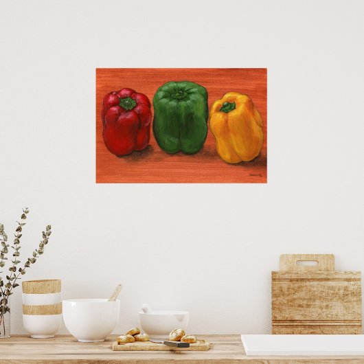 Bell Pepper Trio Poster (Keuken)