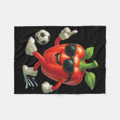 Bell Pepper Voetbal  Fleece Deken (Voorkant (Horizontaal))