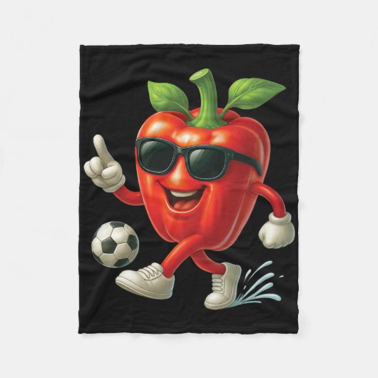 Bell Pepper Voetbal  Fleece Deken (Voorkant)