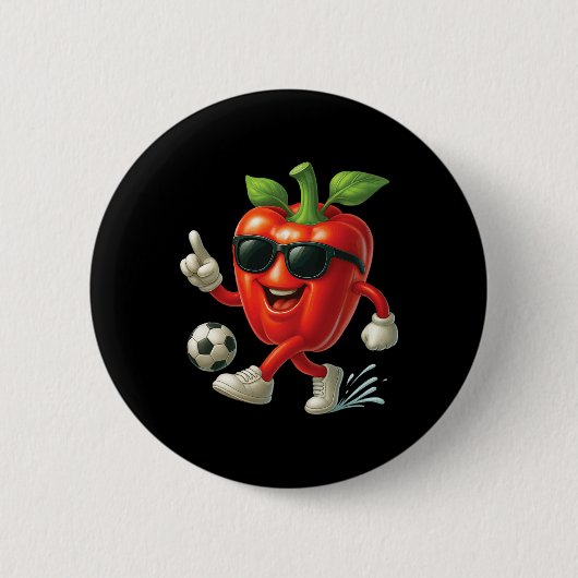 Bell Pepper Voetbal  Ronde Button 5,7 Cm (Voorkant)