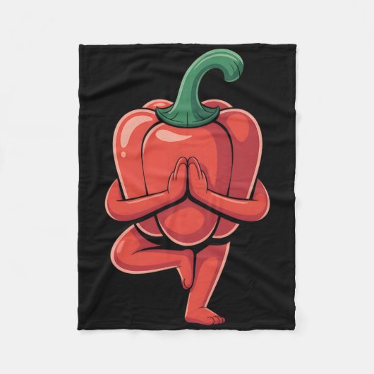 Bell Pepper Yoga  Fleece Deken (Voorkant)