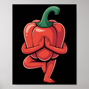 Bell Pepper Yoga Poster