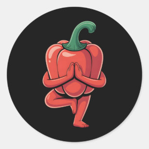 Bell Pepper Yoga Ronde Sticker
