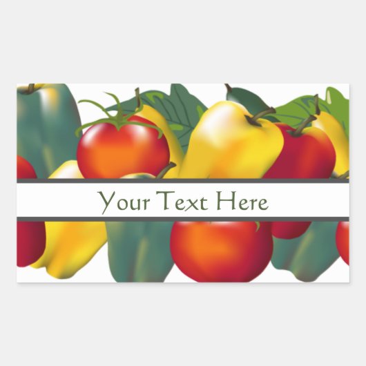 Bell Peppers en Tomaten Rechthoekige Sticker (Voorkant)
