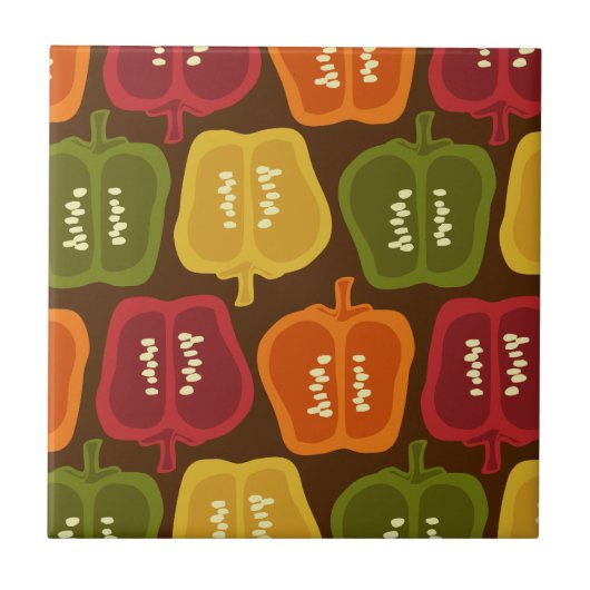 Bell Peppers Tile Trivet Tegeltje (Voorkant)