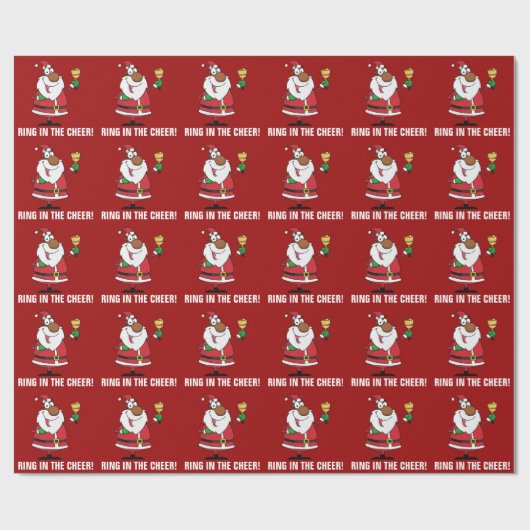 Bell Ringing Black Santa Claus Cadeaupapier (Vlak)