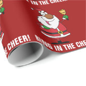 Bell Ringing Black Santa Claus Cadeaupapier (Rol Hoek)