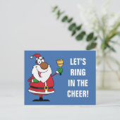 Bell Ringing Black Santa Claus Feestdagenkaart (Staand voorkant)