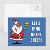 Bell Ringing Black Santa Claus Feestdagenkaart (Voorkant / Achterkant)