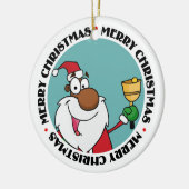 Bell Ringing Black Santa Claus Keramisch Ornament (Links)