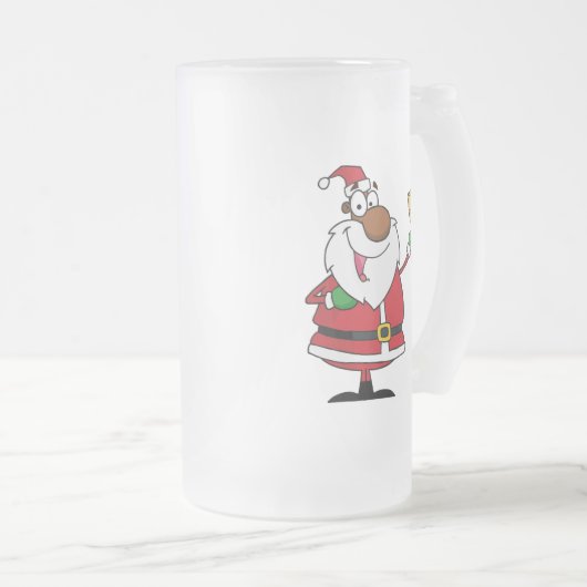 Bell Ringing Black Santa Claus Matglas Bierpul (Voorkant rechts)