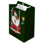 Bell Ringing Black Santa Claus Medium Cadeauzakje (Voorkant Gekanteld)