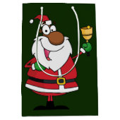 Bell Ringing Black Santa Claus Medium Cadeauzakje (Voorkant)