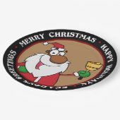 Bell Ringing Black Santa Claus Papieren Bordje (Gekanteld)