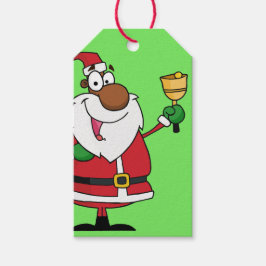 Bell Ringing Black Santa Paper CadeauLabel