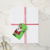 Bell Ringing Black Santa Paper CadeauLabel (Met Touw)