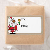 Bell Ringing Black Santa Printen Cadeaulabel Etiket (Insitu)