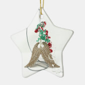 Bell Rings, An Angel krijgt haar goudveren. Keramisch Ornament (Links)