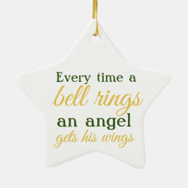 Bell Rings, An Angel krijgt zijn goudveren. Keramisch Ornament