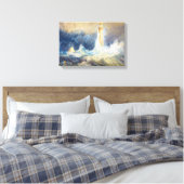 Bell Rock Lighthouse Joseph Mallord William Turner Canvas Afdruk (Insitu (Slaapkamer))