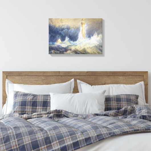 Bell Rock Lighthouse Joseph Mallord William Turner Canvas Afdruk (Insitu (Slaapkamer))