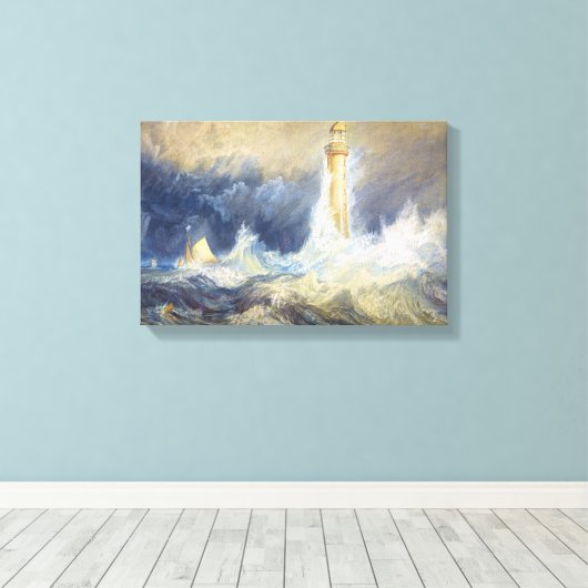 Bell Rock Lighthouse Joseph Mallord William Turner Canvas Afdruk (Insitu (Houten vloer))