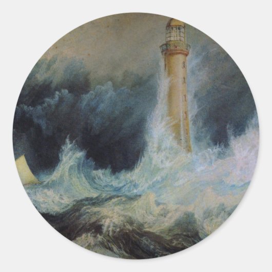 Bell Rock Lighthouse Ronde Sticker (Voorkant)