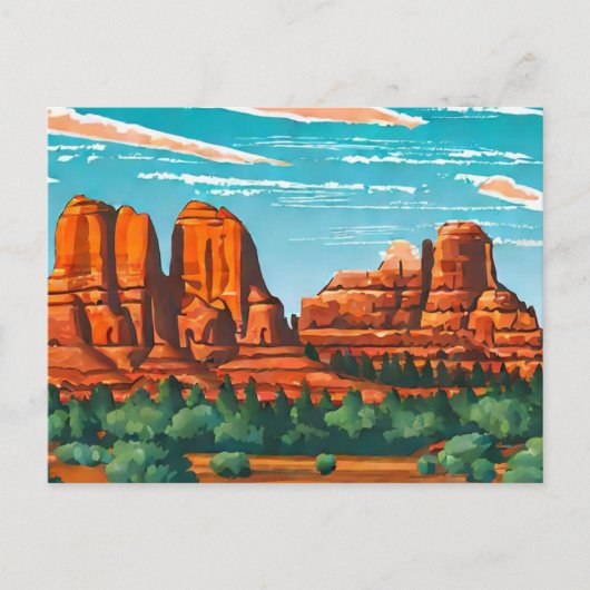Bell Rock, Sedona, Arizona schilderij Briefkaart (Voorkant)