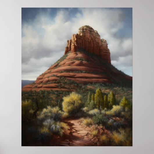 Bell Rock Sedona Arizona Schilderij Kunst Print Po (Voorkant)