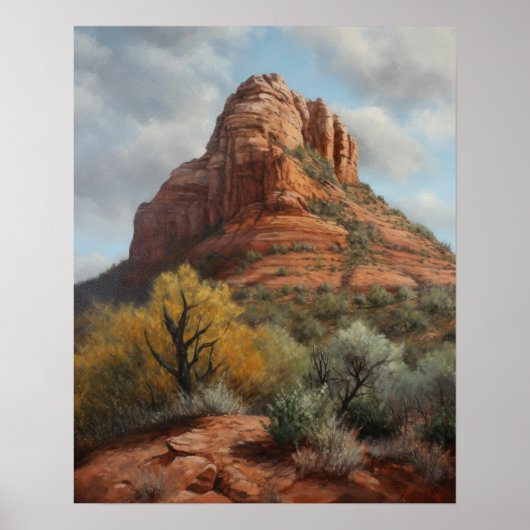 Bell Rock Sedona Arizona Schilderij Kunst Print Po (Voorkant)