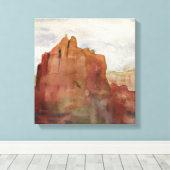 Bell Rock, Sedona, AZ - Waterverf print op Canvas (Insitu (Houten vloer))