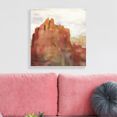 Bell Rock, Sedona, AZ - Waterverf print op Canvas (Insitu (Woonkamer))