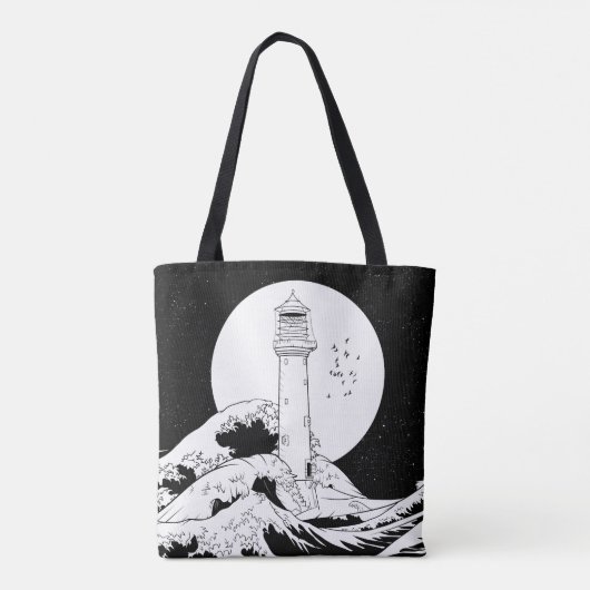 Bell Rock vuurtoren Schotland Tote Bag (Achterkant)