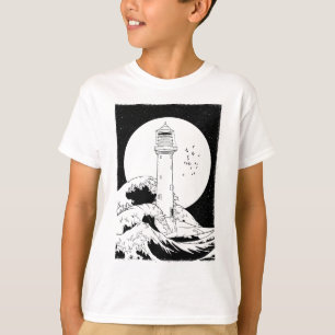 Bell Rock vuurtoren volle maan T-shirt