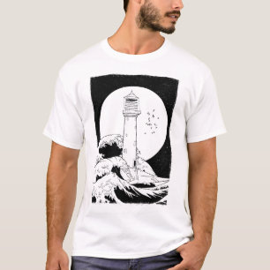Bell Rock vuurtoren volle maan T-shirt