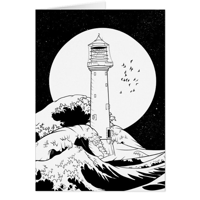 Bell Rock vuurtoren zwart-wit (Voorkant)