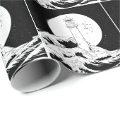 Bell Rock vuurtoren zwart-wit Cadeaupapier (Rol Hoek)