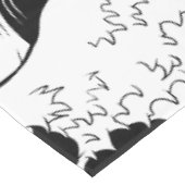 Bell Rock vuurtoren zwart-wit Tafelkleed (Gekanteld)