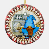 Bell slots gnome keramisch ornament (Voorkant)
