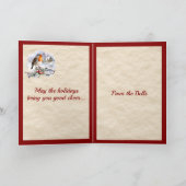 Bell Stag & Robin Tartan gepersonaliseerd Feestdagen Kaart (Binnen)