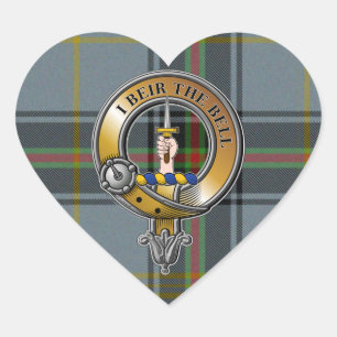 Bell Tartan & Badge Hart Sticker