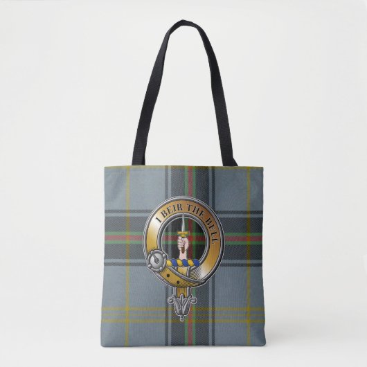 Bell Tartan & Badge Tote Bag (Voorkant)