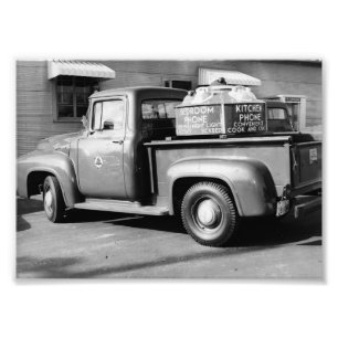 Bell Telephone ad Truck 1950's Dyersburg Jackson T Foto Afdruk